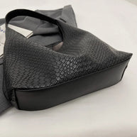 WW - Damen Vielseitige Schultertasche aus weichem Leder mit gewebtem Hobo-Design