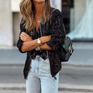 WW | Pailletten Loungewear Jacke Für Damen