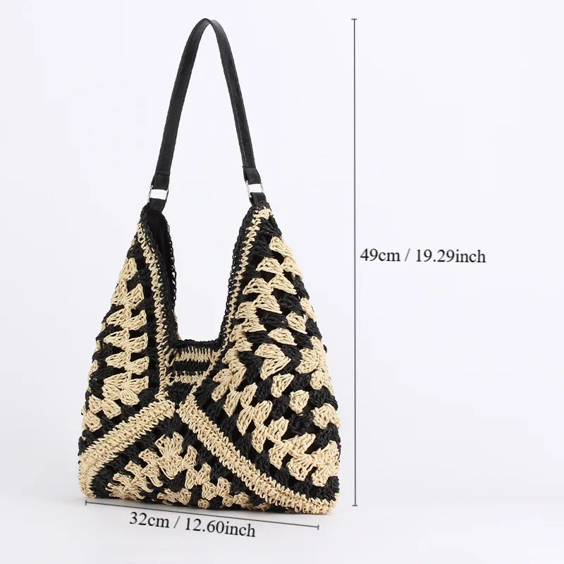 Lena™ | Große Stroh-Strandtasche
