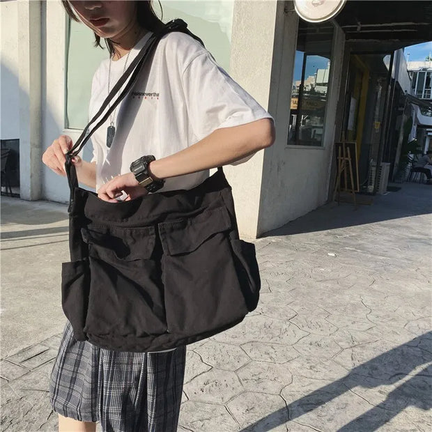WW – Damen-Umhängetasche im Vintage-Stil aus Canvas