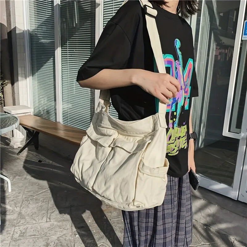 WW – Damen-Umhängetasche im Vintage-Stil aus Canvas