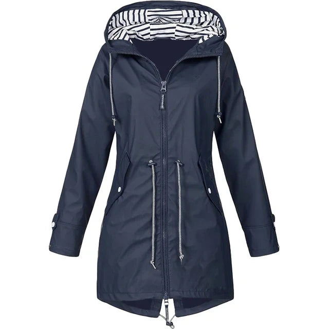 MAmrinblau wasserdichter Trenchcoat mit Kapuze