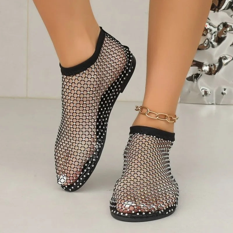 WW | Mesh-Slipper mit flachem Absatz