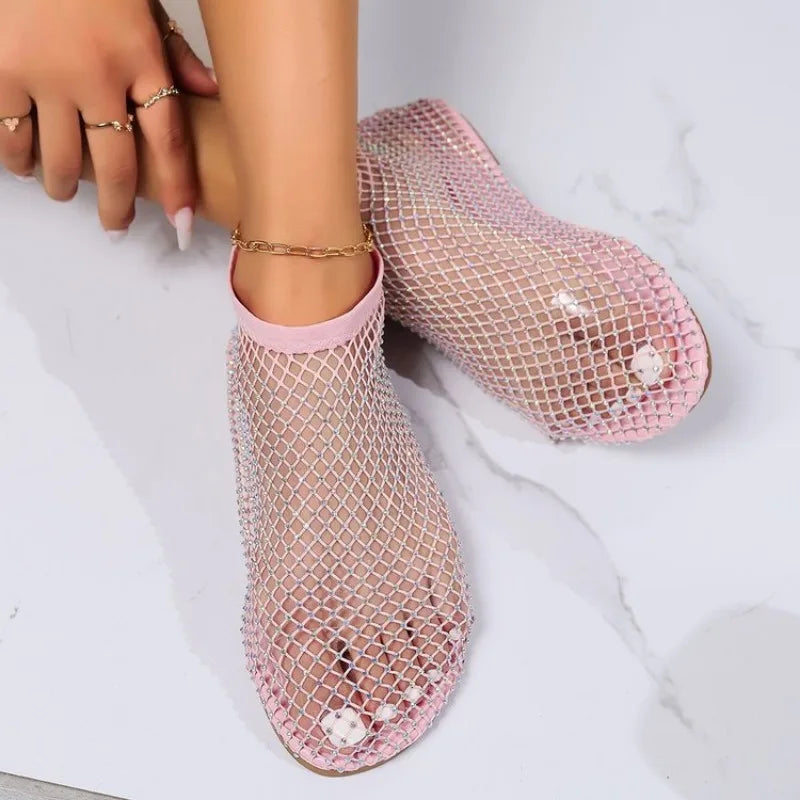 WW | Mesh-Slipper mit flachem Absatz