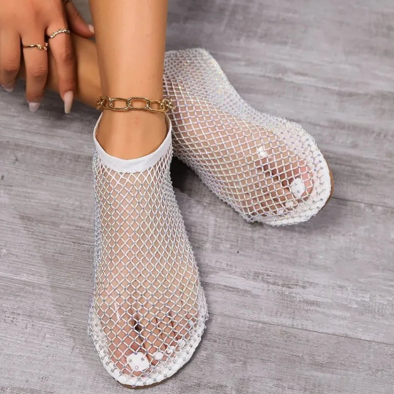 W&W Mode | Mesh-Slipper mit flachem Absatz