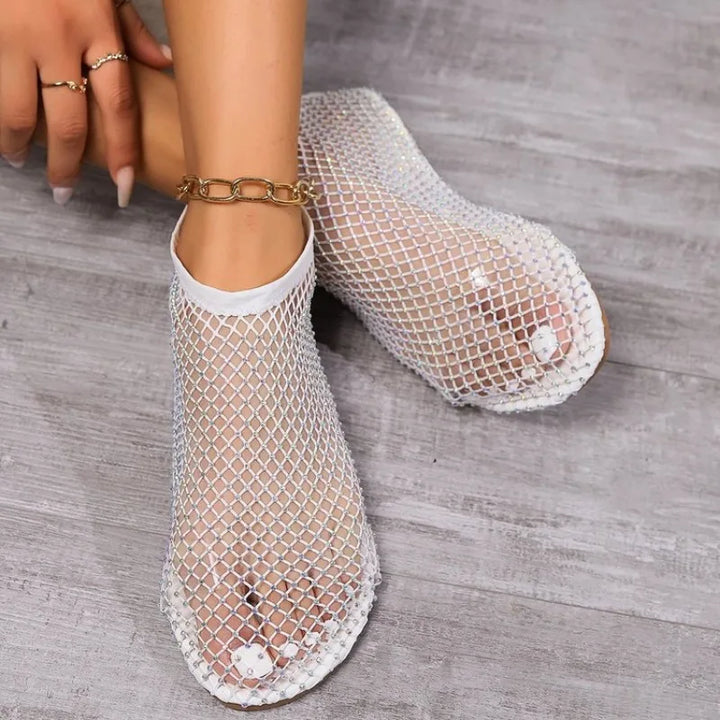 W&W Mode | Mesh-Slipper mit flachem Absatz