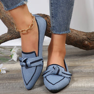 WW | Schicke Flache Schuhe mit Spitze und Schleifendetail