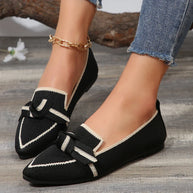 WW | Schicke Flache Schuhe mit Spitze und Schleifendetail