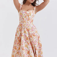 WW | Gedrucktes Blumenkleid Korsettmodell