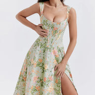 WW | Gedrucktes Blumenkleid Korsettmodell