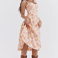 WW | Gedrucktes Blumenkleid Korsettmodell