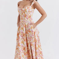 WW | Gedrucktes Blumenkleid Korsettmodell