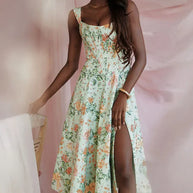 WW | Gedrucktes Blumenkleid Korsettmodell