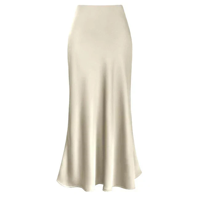 W&W Mode | Mode Langer Glänzender Satin Rock