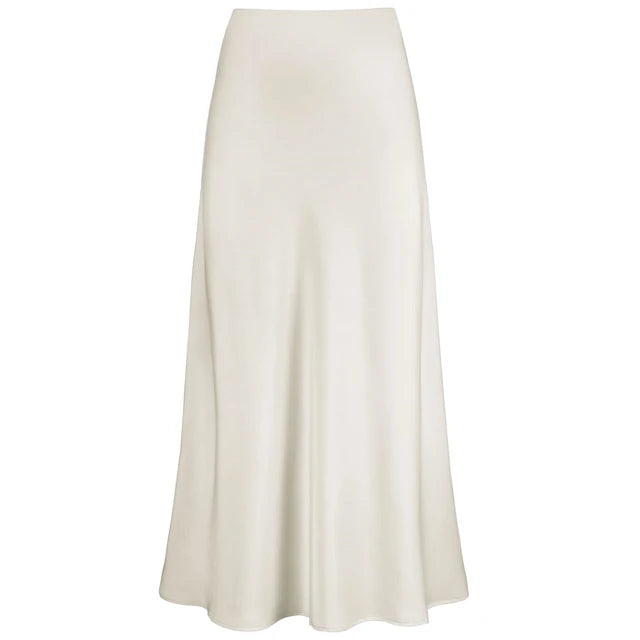 W&W Mode | Mode Langer Glänzender Satin Rock