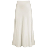 WW | Mode Langer Glänzender Satin Rock
