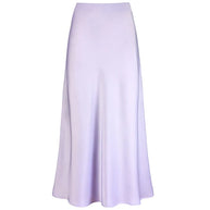 WW | Mode Langer Glänzender Satin Rock