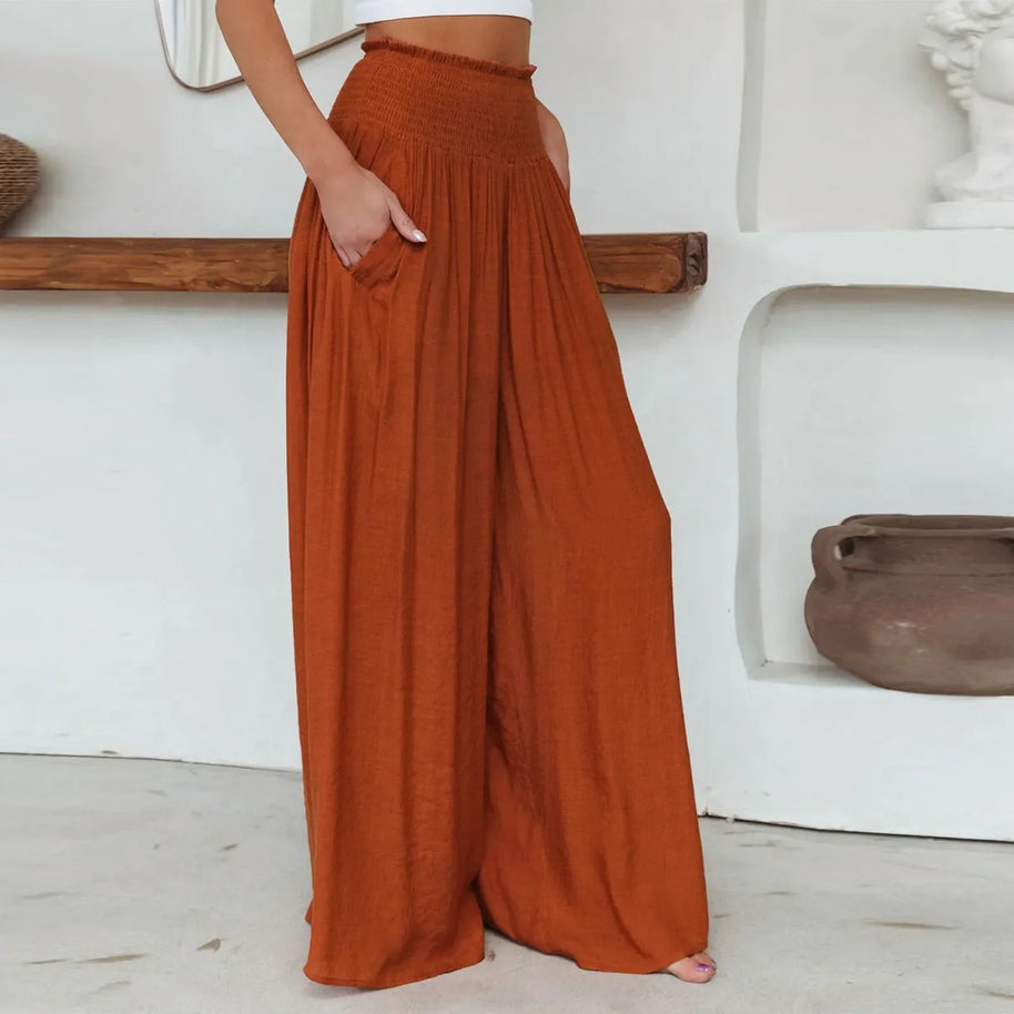 WW - Eleganz Entfesselt: Hochtaillierte Palazzo-Perfektion für Frauen