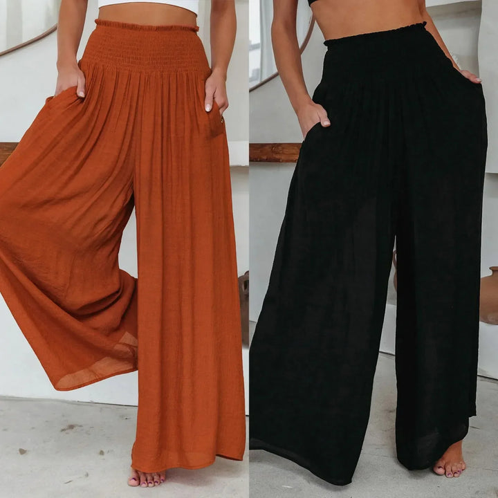 W&W Mode - Eleganz Entfesselt: Hochtaillierte Palazzo-Perfektion für Frauen