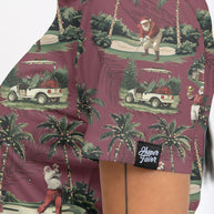 WW | Damen Bordeauxrot Santa Golf spielend Weihnachts Golf Polo Shirts