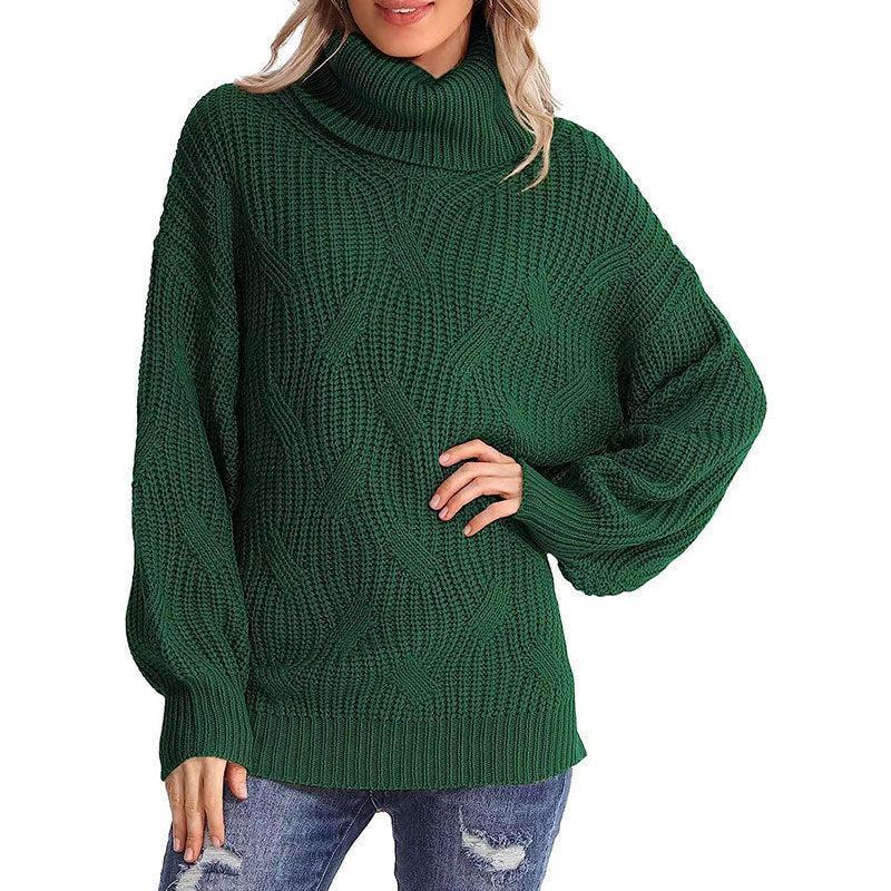 WW | Pullover - Damen Winter Kabelstrick Rollkragenpullover