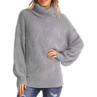 WW | Pullover - Damen Winter Kabelstrick Rollkragenpullover