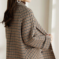 WW | Damen Klassischer Langer Karierter Blazer Herbststil