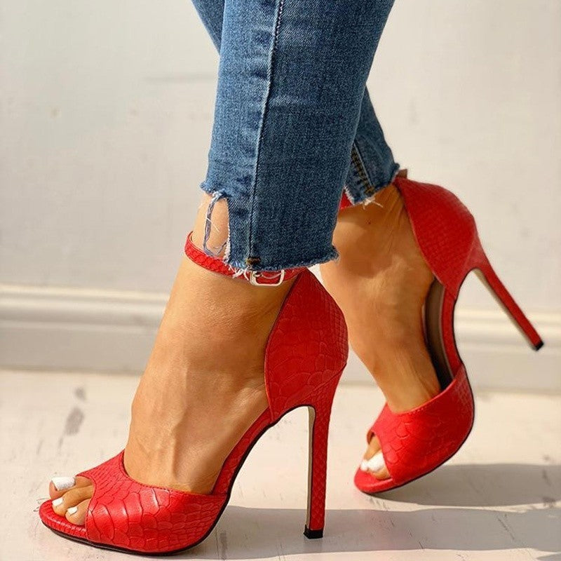 WW | Peeptoe Absatzsandale Stiletto