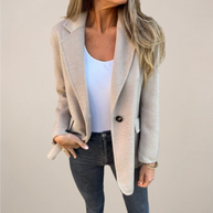 WW | Damen Tailliertes Blazer Jacke Revers Stil