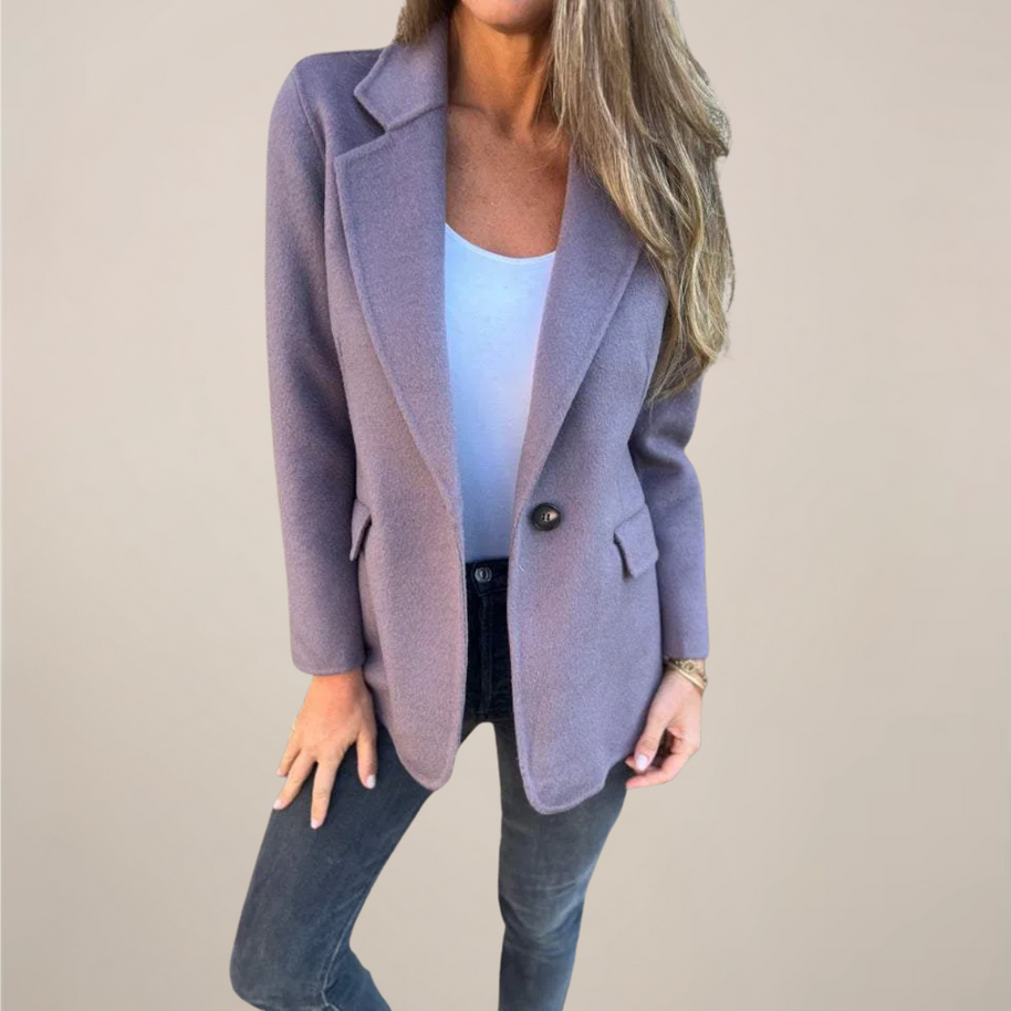 WW | Damen Tailliertes Blazer Jacke Revers Stil