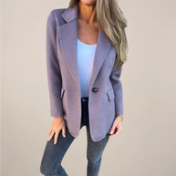 WW | Damen Tailliertes Blazer Jacke Revers Stil