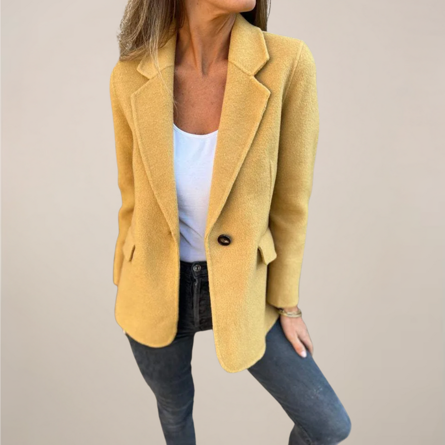 WW | Damen Tailliertes Blazer Jacke Revers Stil