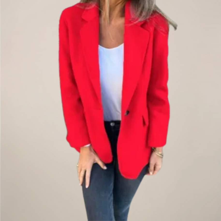 WW | Damen Tailliertes Blazer Jacke Revers Stil