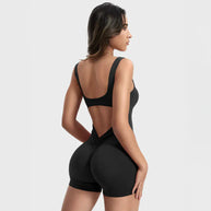 WW | Ärmellos Scrunch Bum Kurzer Jumpsuit Jumpsuit Fitnessbekleidung