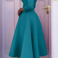 3/4-Ärmel Swing-Kleid