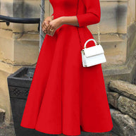 3/4-Ärmel Swing-Kleid