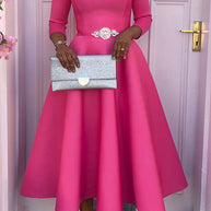 3/4-Ärmel Swing-Kleid