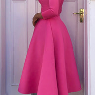 3/4-Ärmel Swing-Kleid