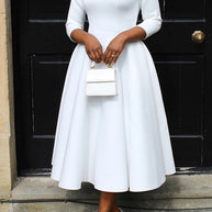 3/4-Ärmel Swing-Kleid
