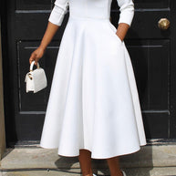 3/4-Ärmel Swing-Kleid