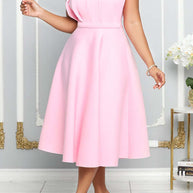 WW | One Shoulder Midi Kleid Elegante A-linie Passform Skulpturierte Details Festliche Kleidung