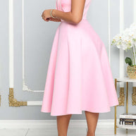 WW | One Shoulder Midi Kleid Elegante A-linie Passform Skulpturierte Details Festliche Kleidung