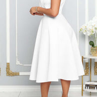 WW | One Shoulder Midi Kleid Elegante A-linie Passform Skulpturierte Details Festliche Kleidung