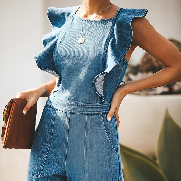W&W Mode | Denim Jumpsuit mit Rüschen