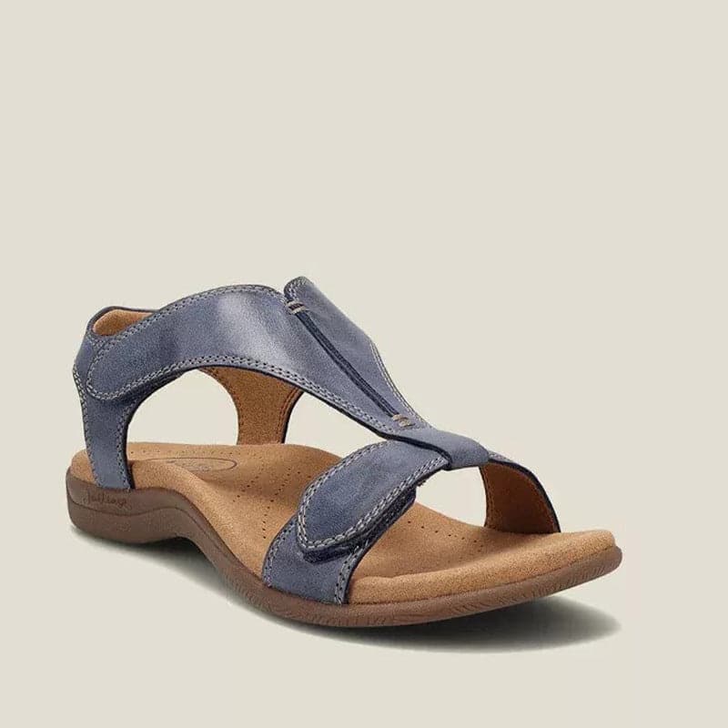 WW | Sandalen Echtes Leder Bequem mit Unterstützendem T-Riemen Verstellbarer Verschluss