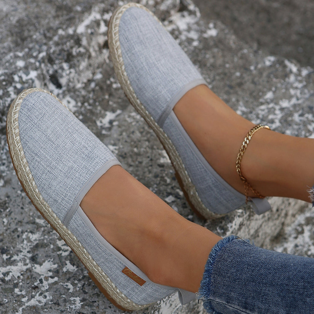 W&W Mode | Flache Canvas Espadrilles Mit Kontrastierenden Paneelen
