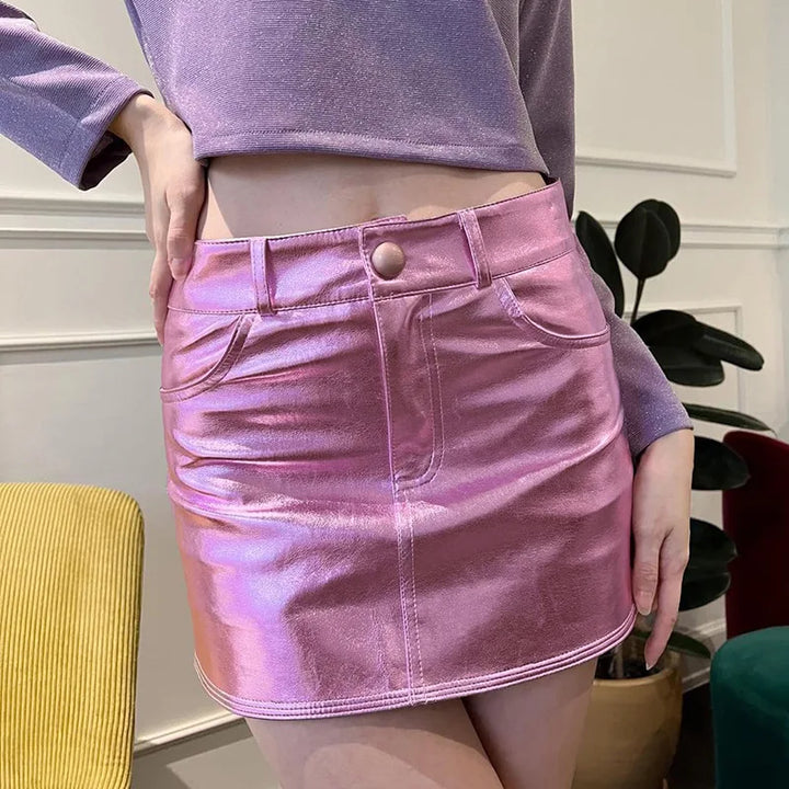 W&W Mode - Leuchtender Minirock im Metallic-Look