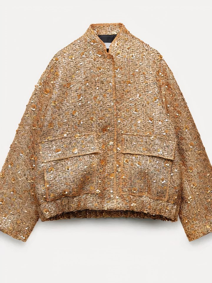 W&W Mode | Goldfarbene Pailletten-Jacke