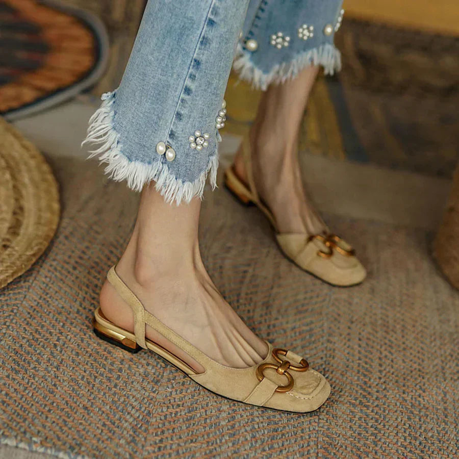 WW | Stilvoller Einzigartiger Detail Slingback Flats