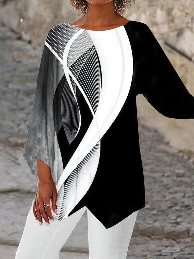 WW | Moderne geometrische langärmelige Tunika